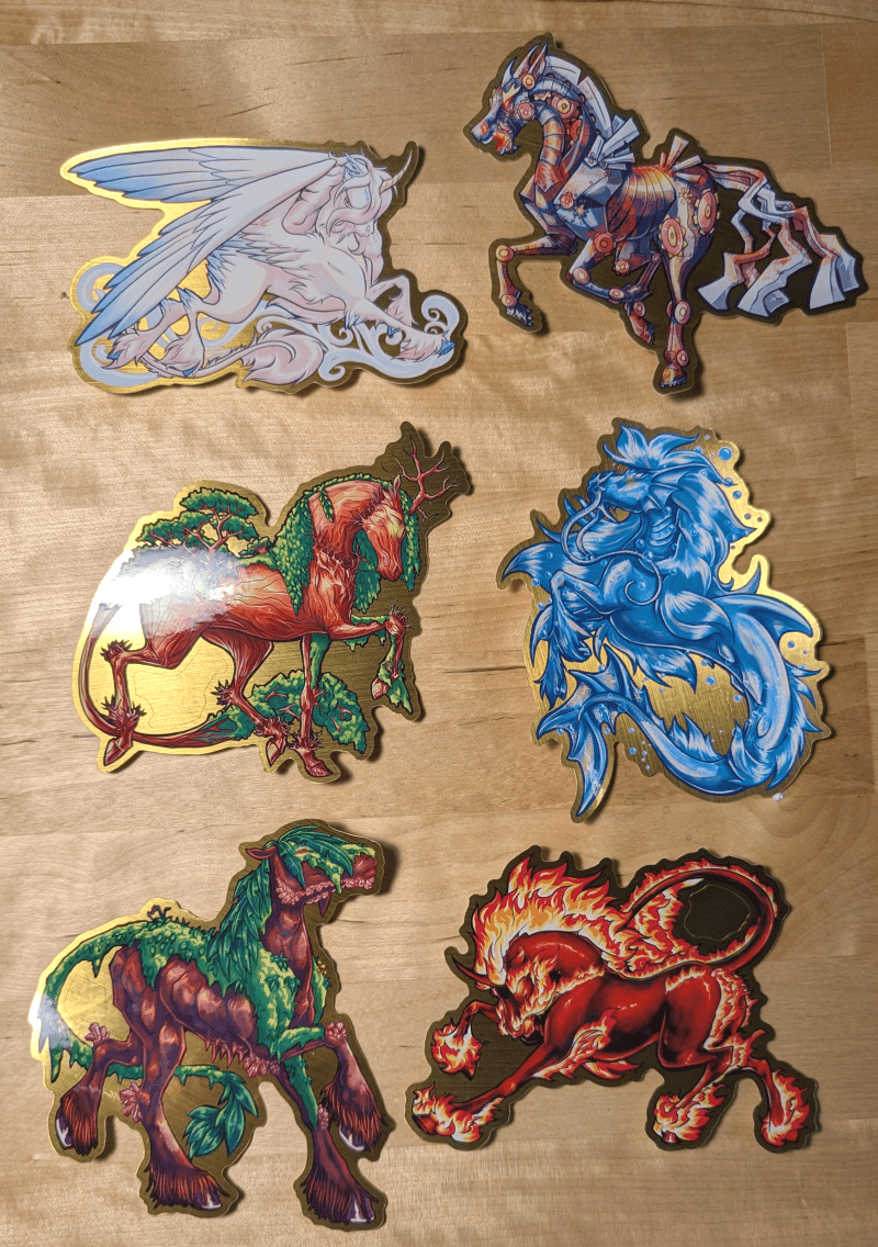 Year of the Horse Brushed Gold Stickers